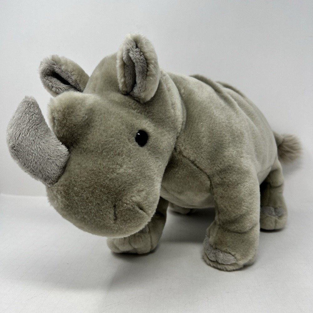 Bass Pro Shops Gray Plush Rhinoceros Rhino Stuffed Animal Toy 14"